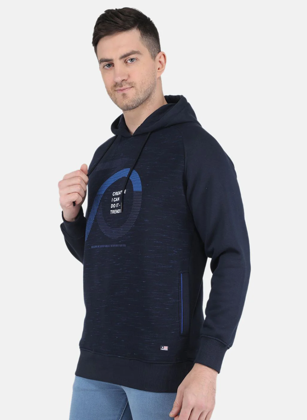 Men NAvy Blue Solid Sweatshirt - Image 2