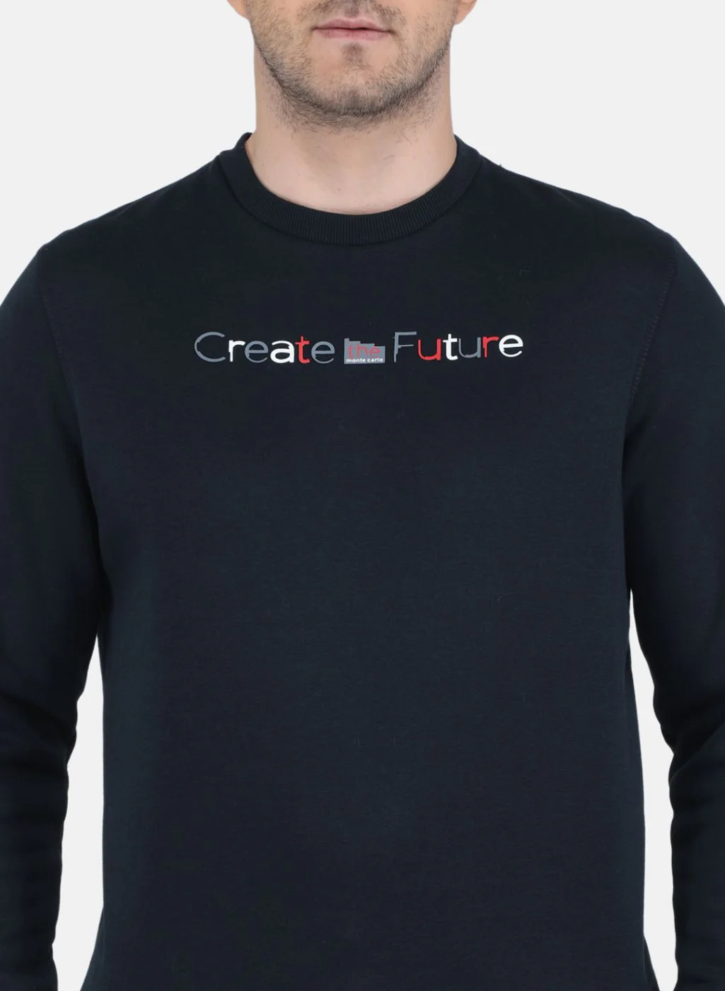 Men NAvy Blue Solid Sweatshirt - Image 5