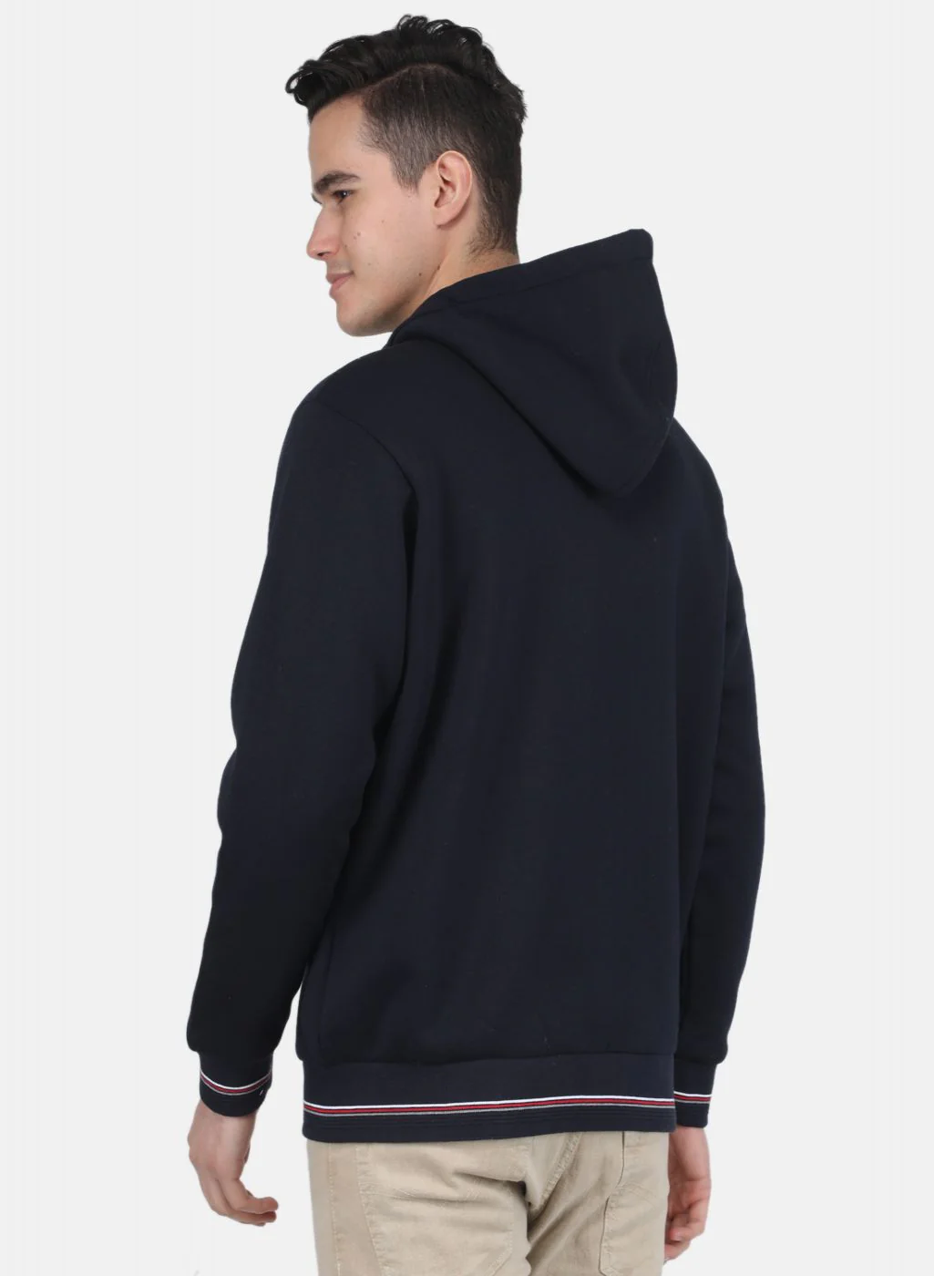 Men NAvy Blue Solid T-Shirt - Image 3