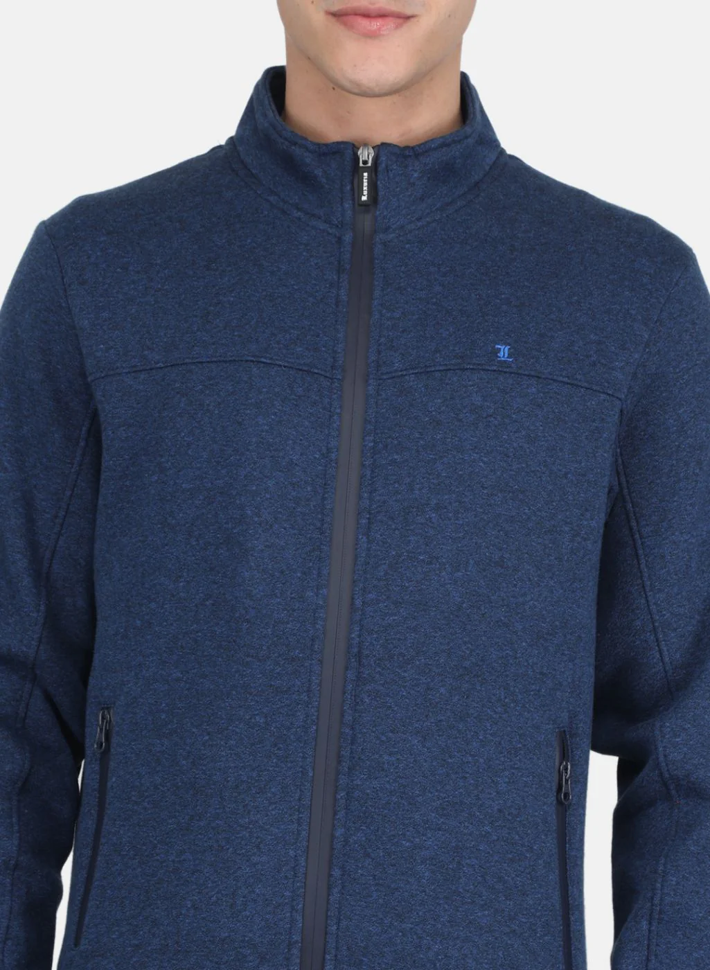 Men NAvy Blue Solid Tracksuit - Image 6