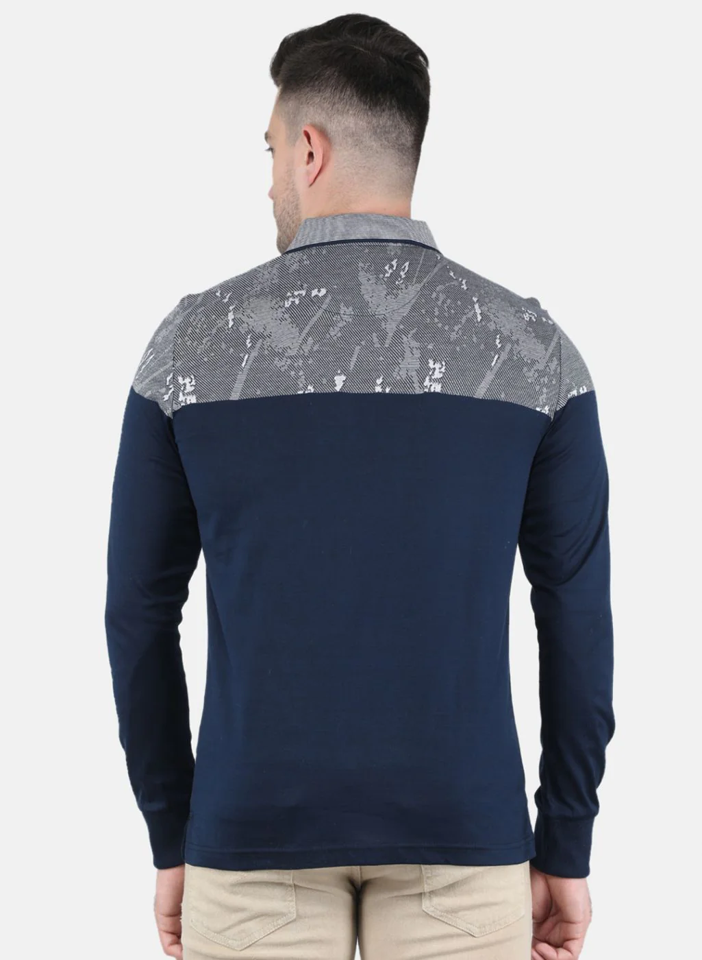 Men NAvy Blue Stripe T-Shirt - Image 3