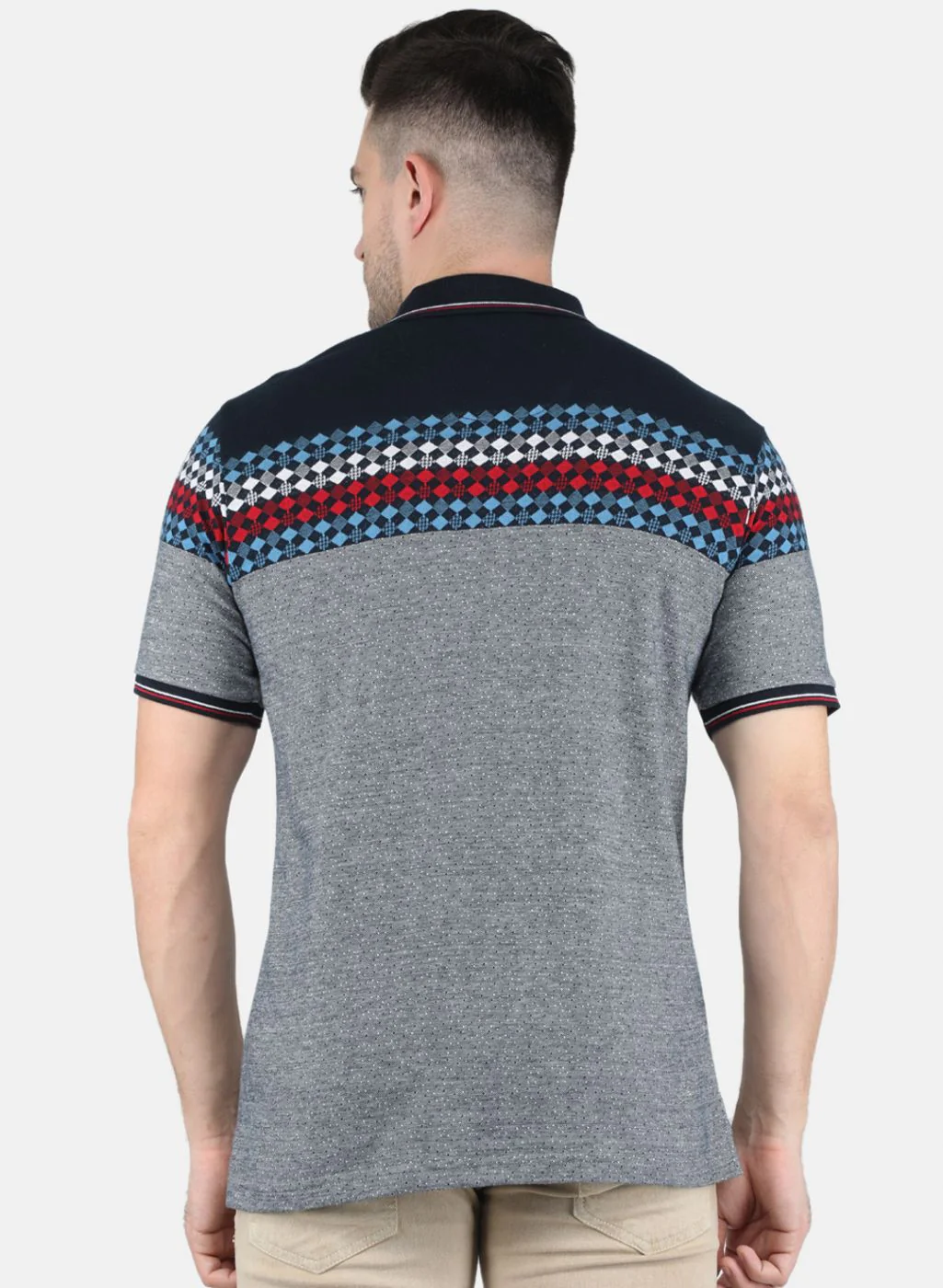 Men NAvy Blue Stripe T-Shirt - Image 3