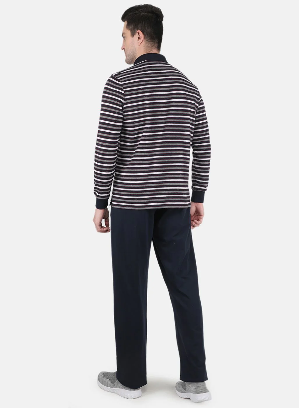 Men NAvy Blue Stripe Tracksuit - Image 3