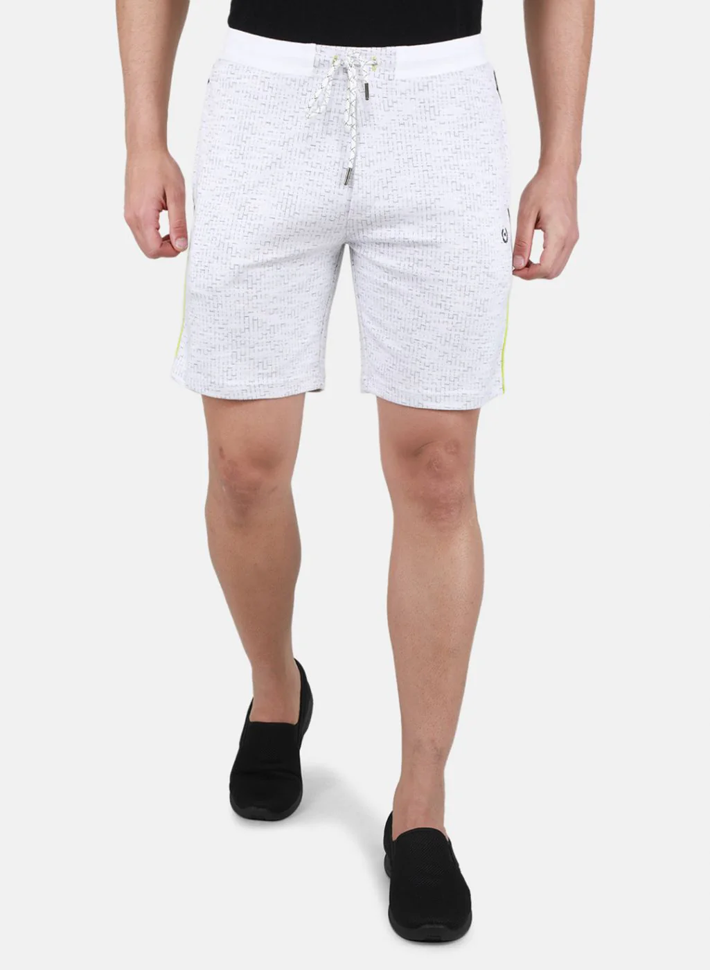 Men Off White Printed Bermuda