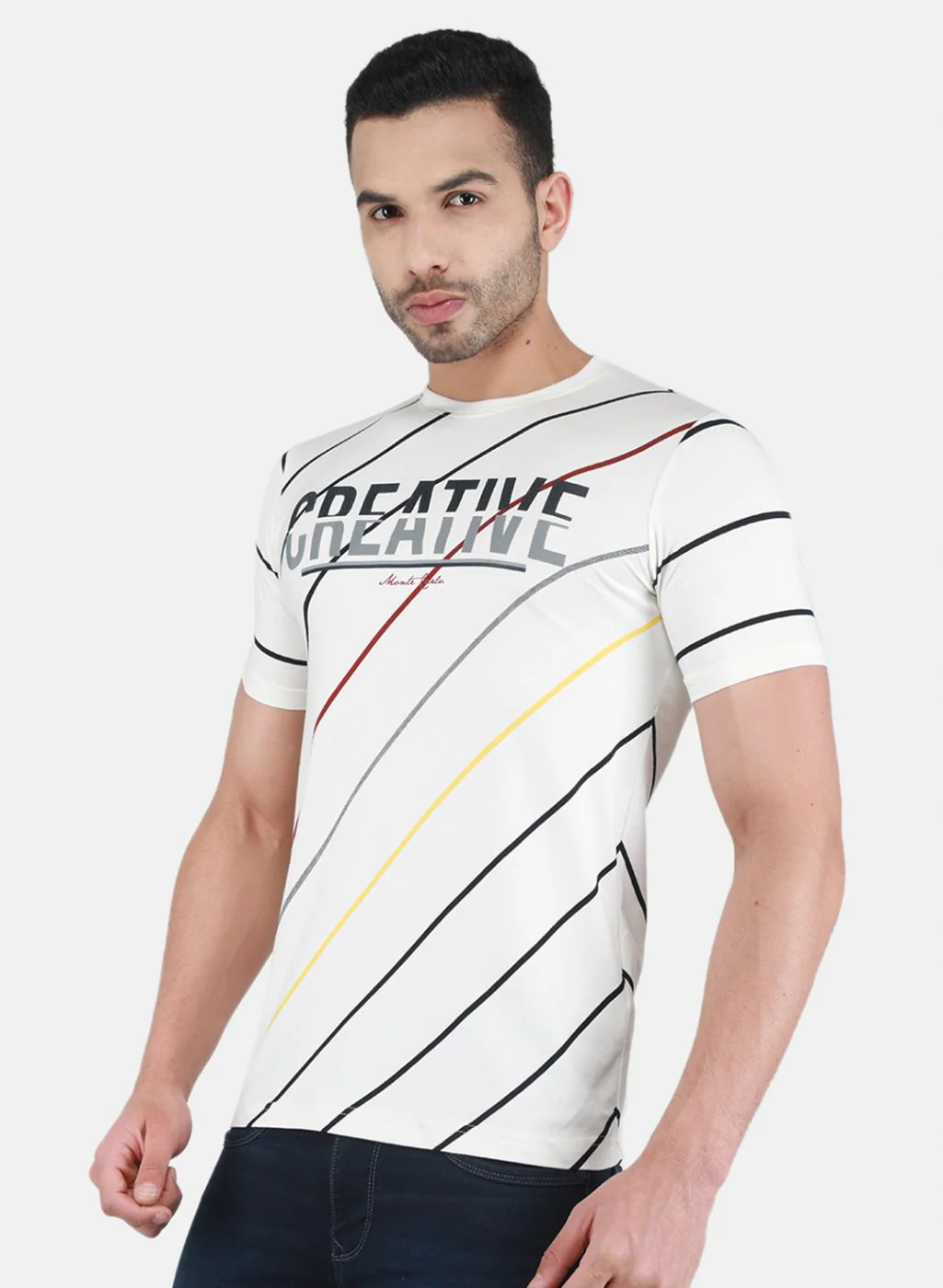 Men Off White Printed T-Shirt - Image 2