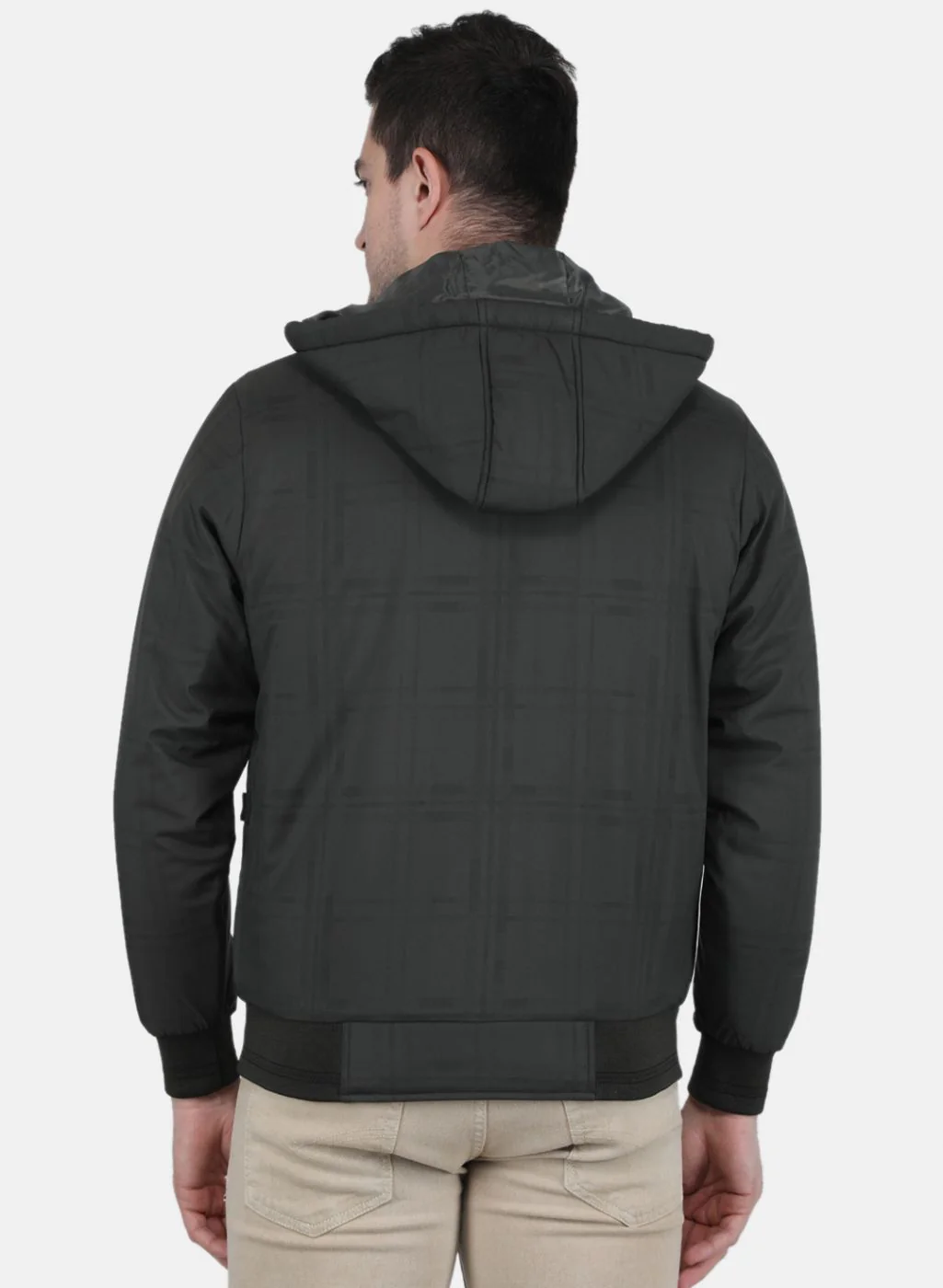 Men Olive Check Jacket - Image 4