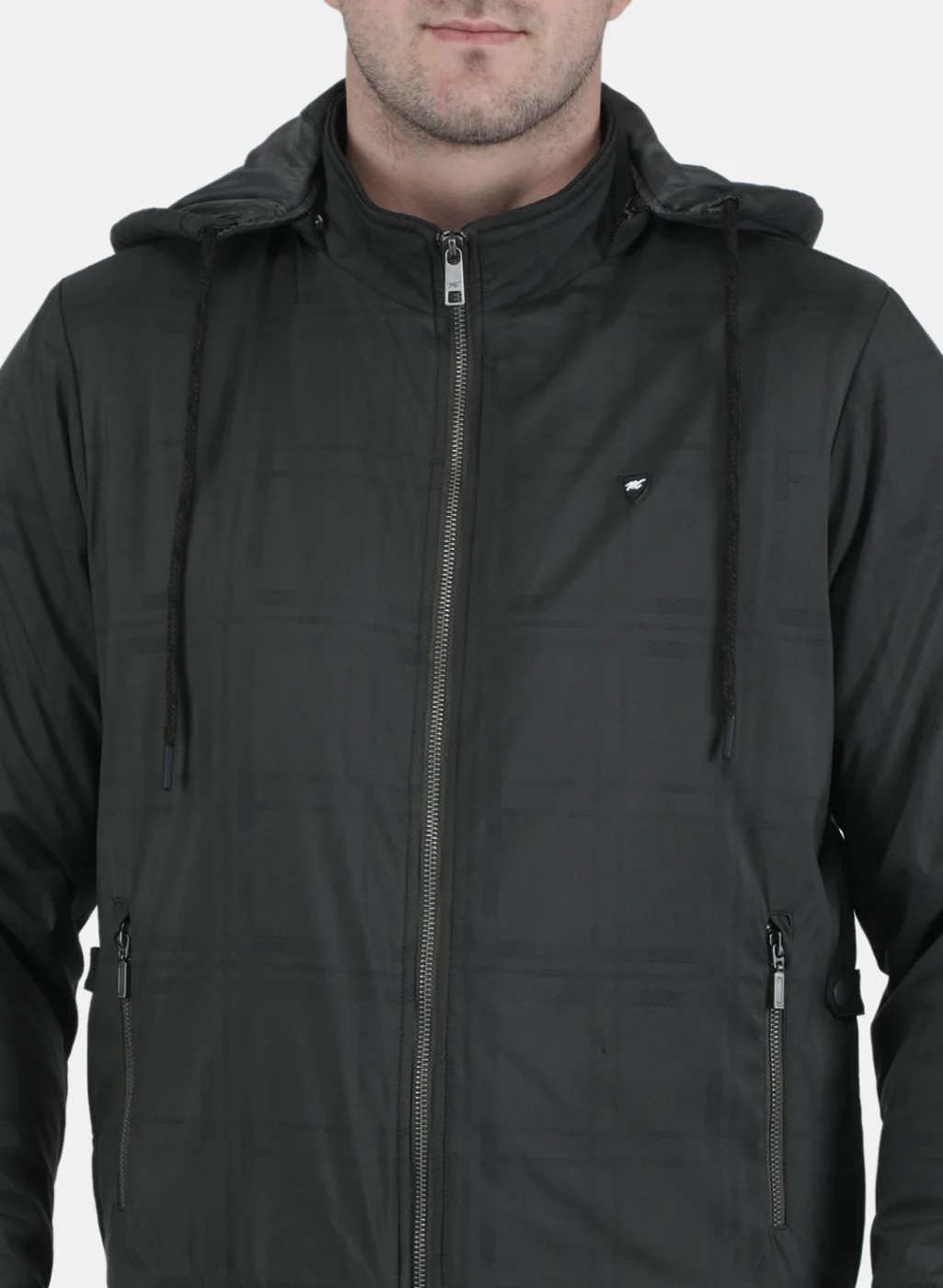 Men Olive Check Jacket - Image 6
