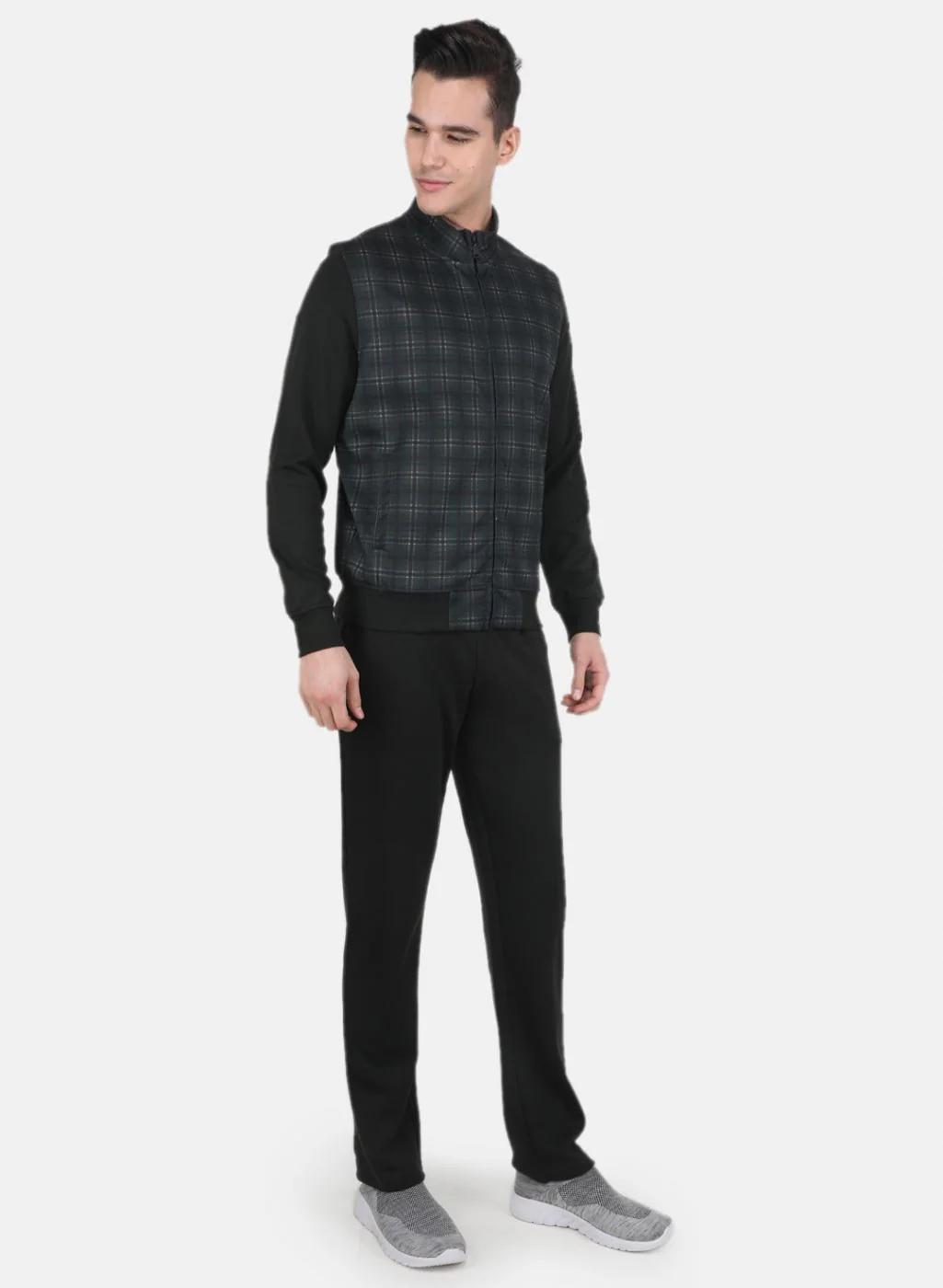 Men Olive Check Tracksuit - Image 7