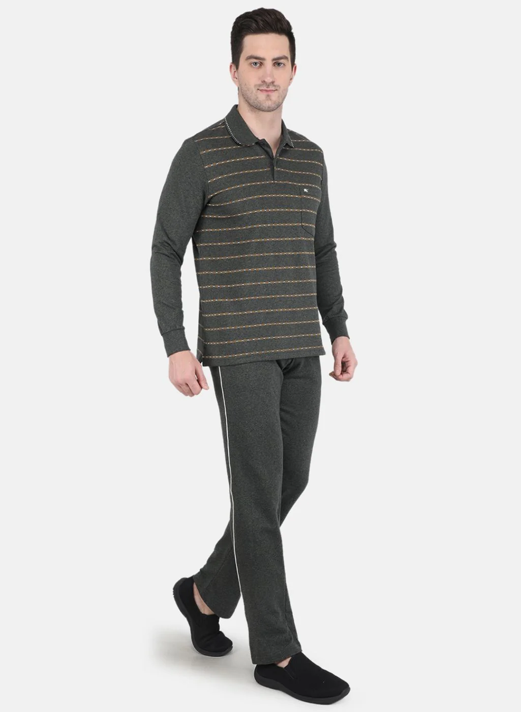 Men Olive Jaquard Tracksuit - Image 4