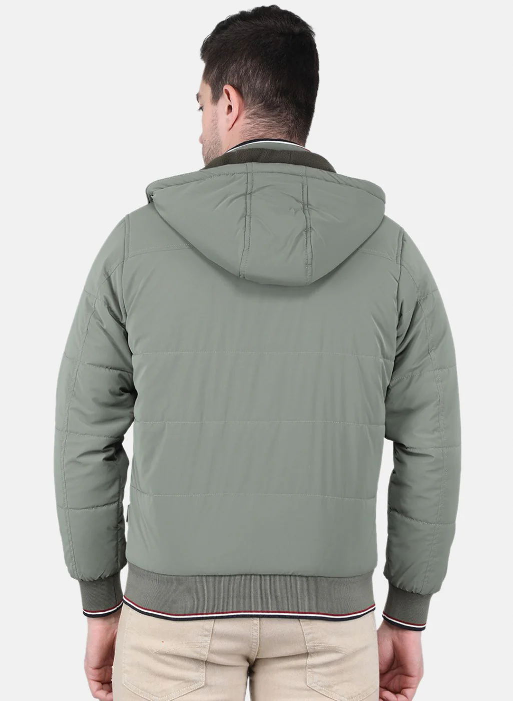 Men Olive Printed Jacket - Image 3