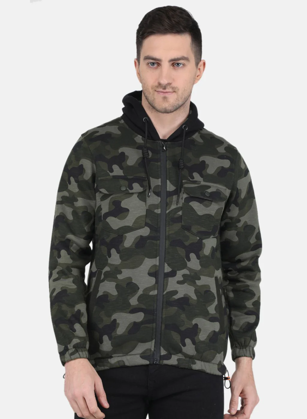 Men Olive Printed Sweatshirt
