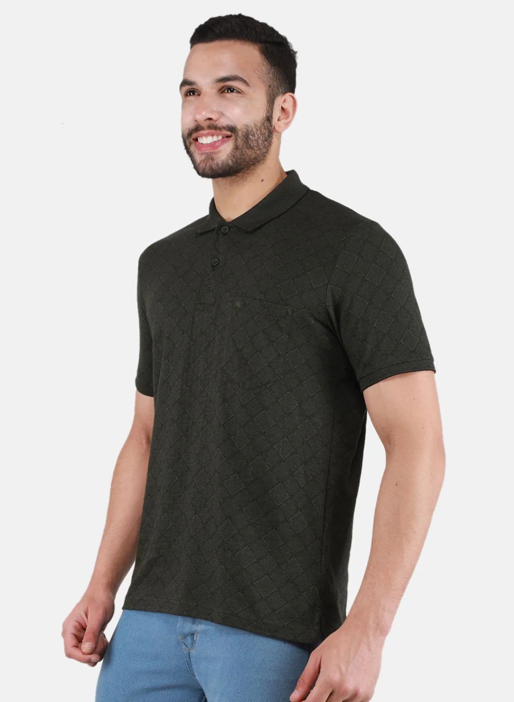 Men Olive Printed T-Shirt - Image 2