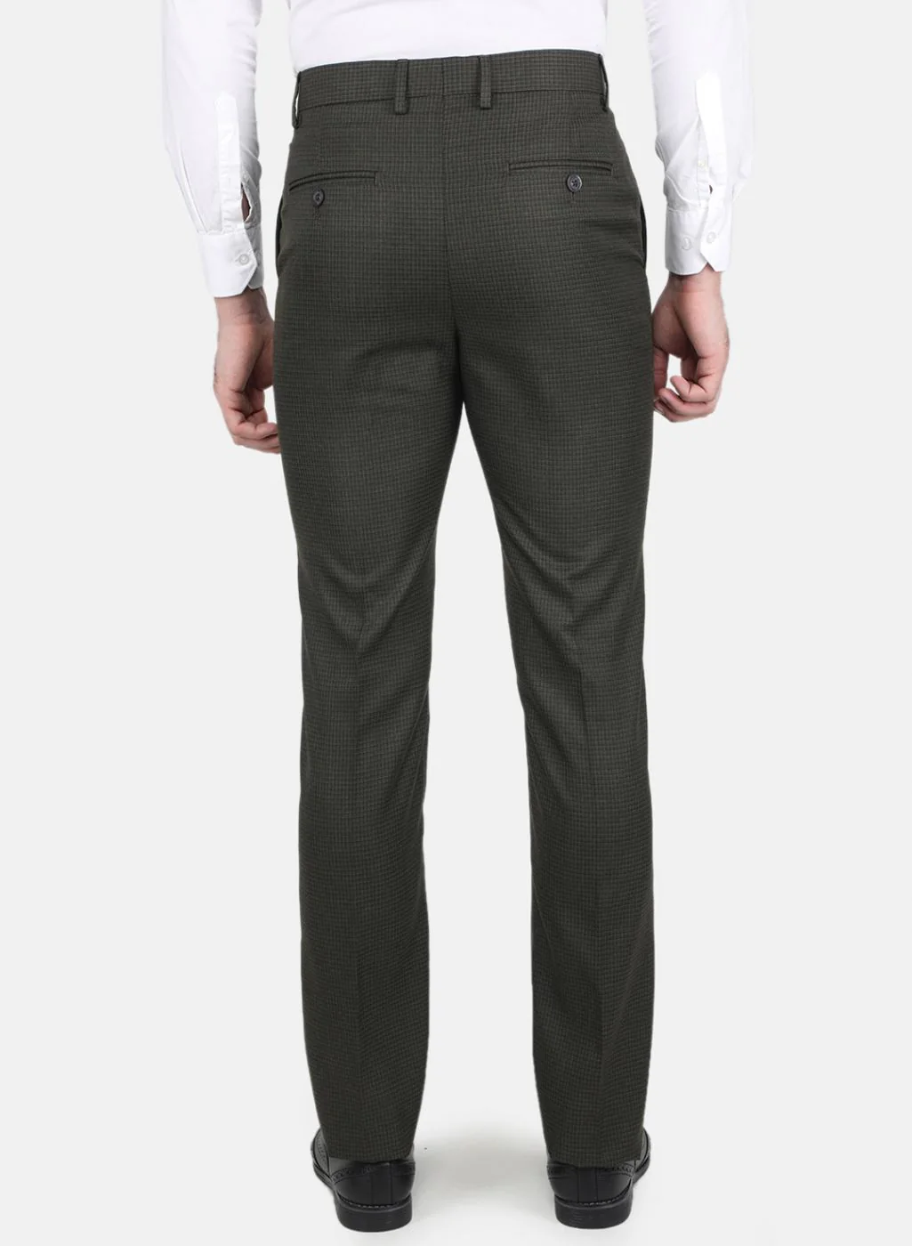 Men Olive Slim Fit Trouser - Image 3