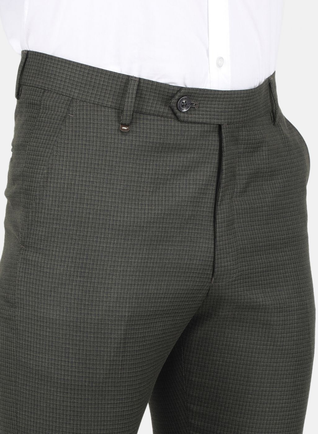 Men Olive Slim Fit Trouser - Image 5