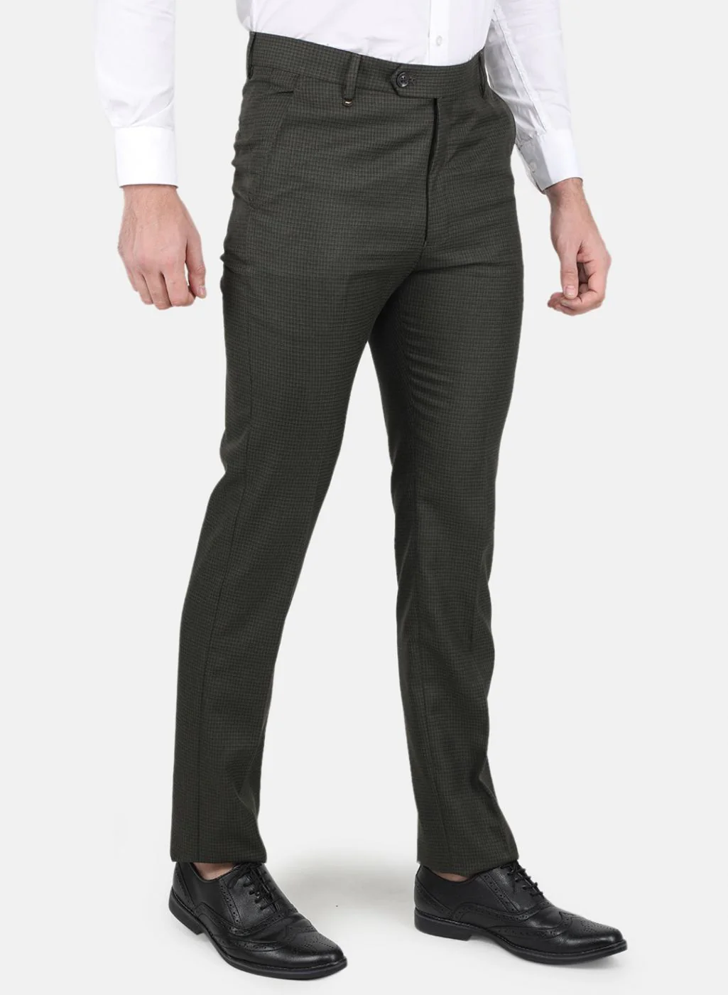 Men Olive Slim Fit Trouser - Image 6