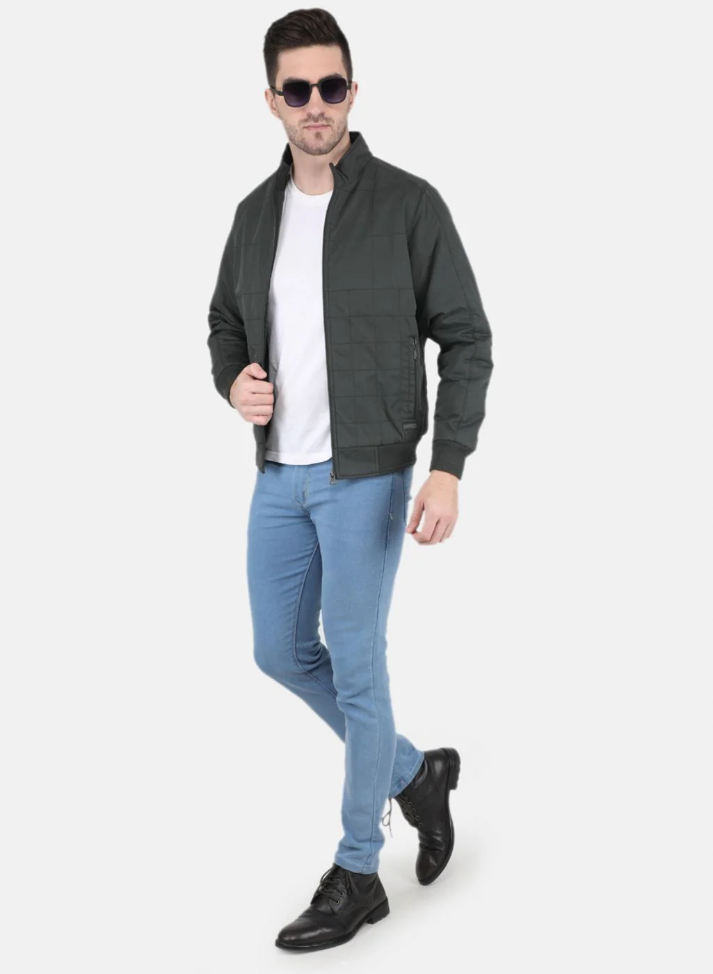 Men Olive Solid Jacket - Image 4