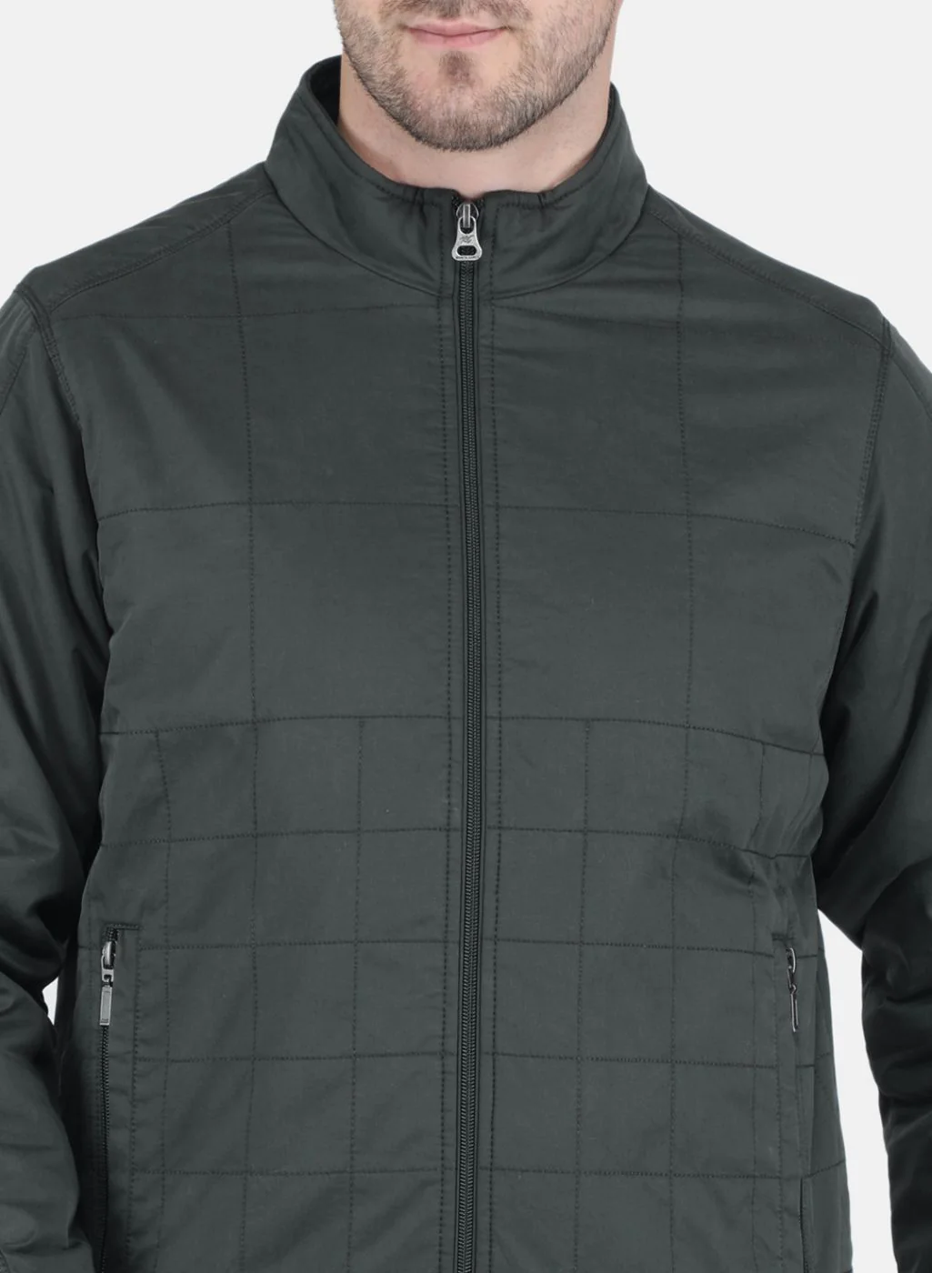 Men Olive Solid Jacket - Image 5