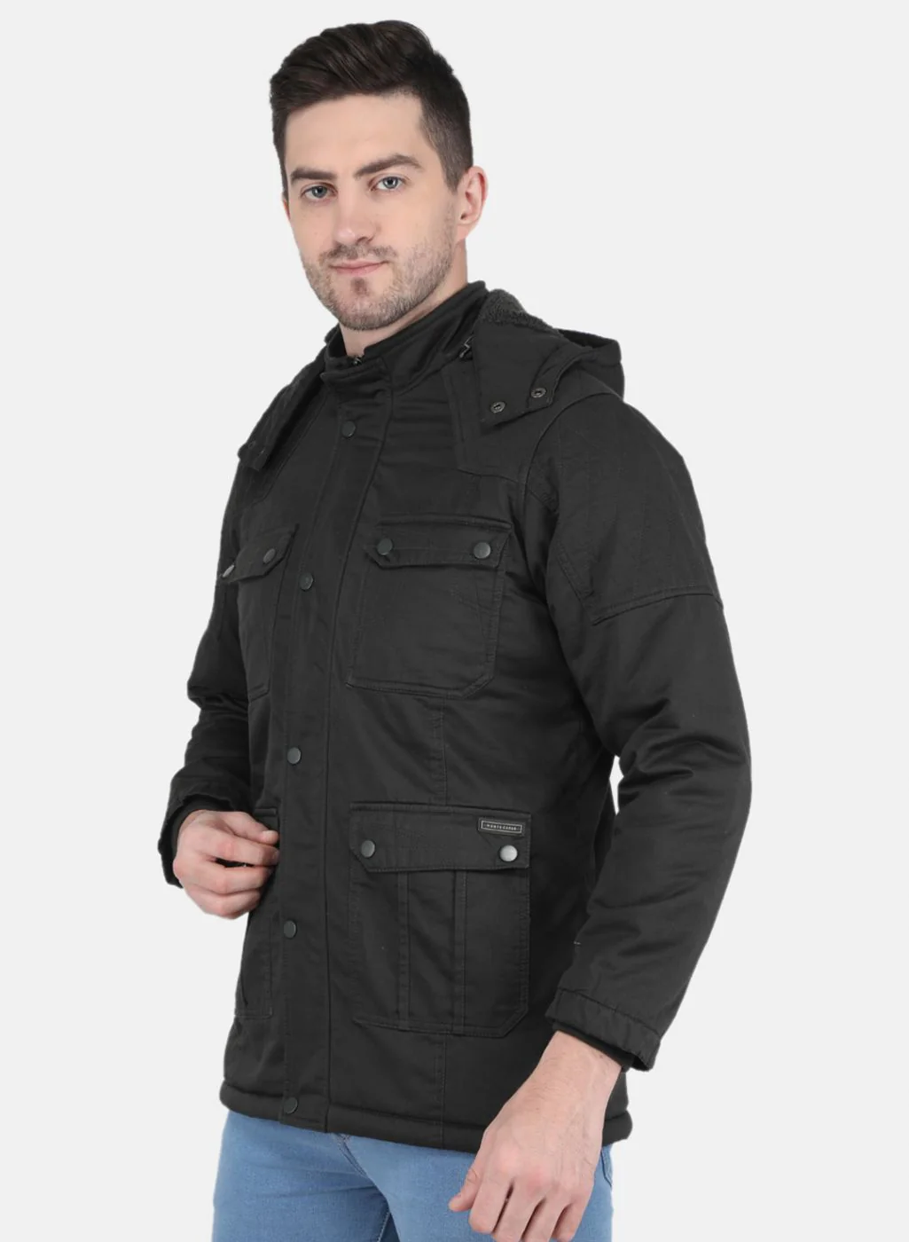Men Olive Solid Jacket - Image 2