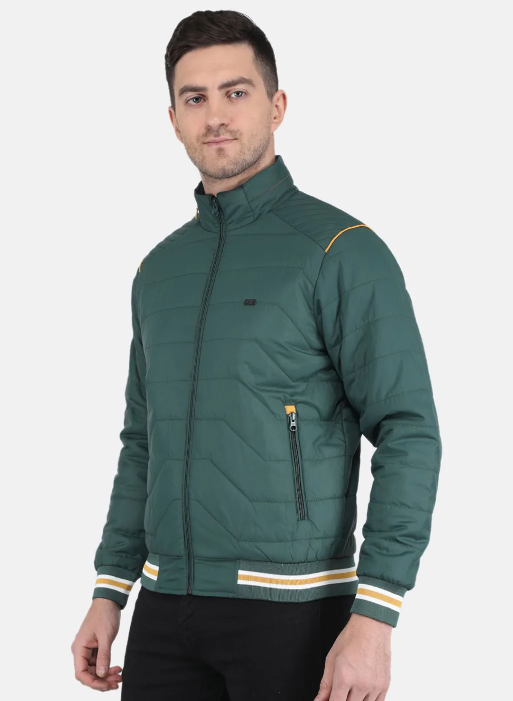 Men Olive Solid Jacket - Image 2