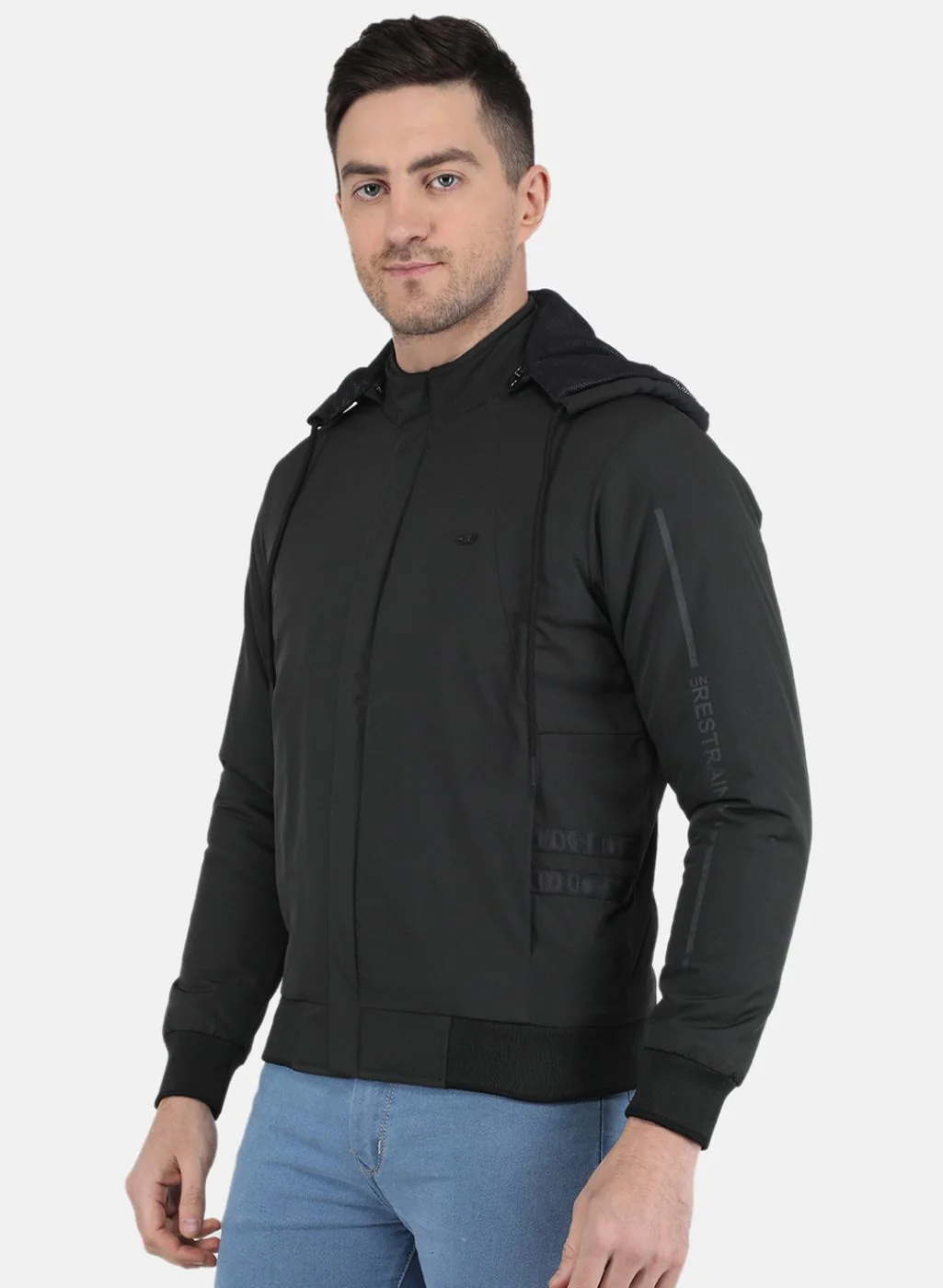 Men Olive Solid Jacket - Image 2