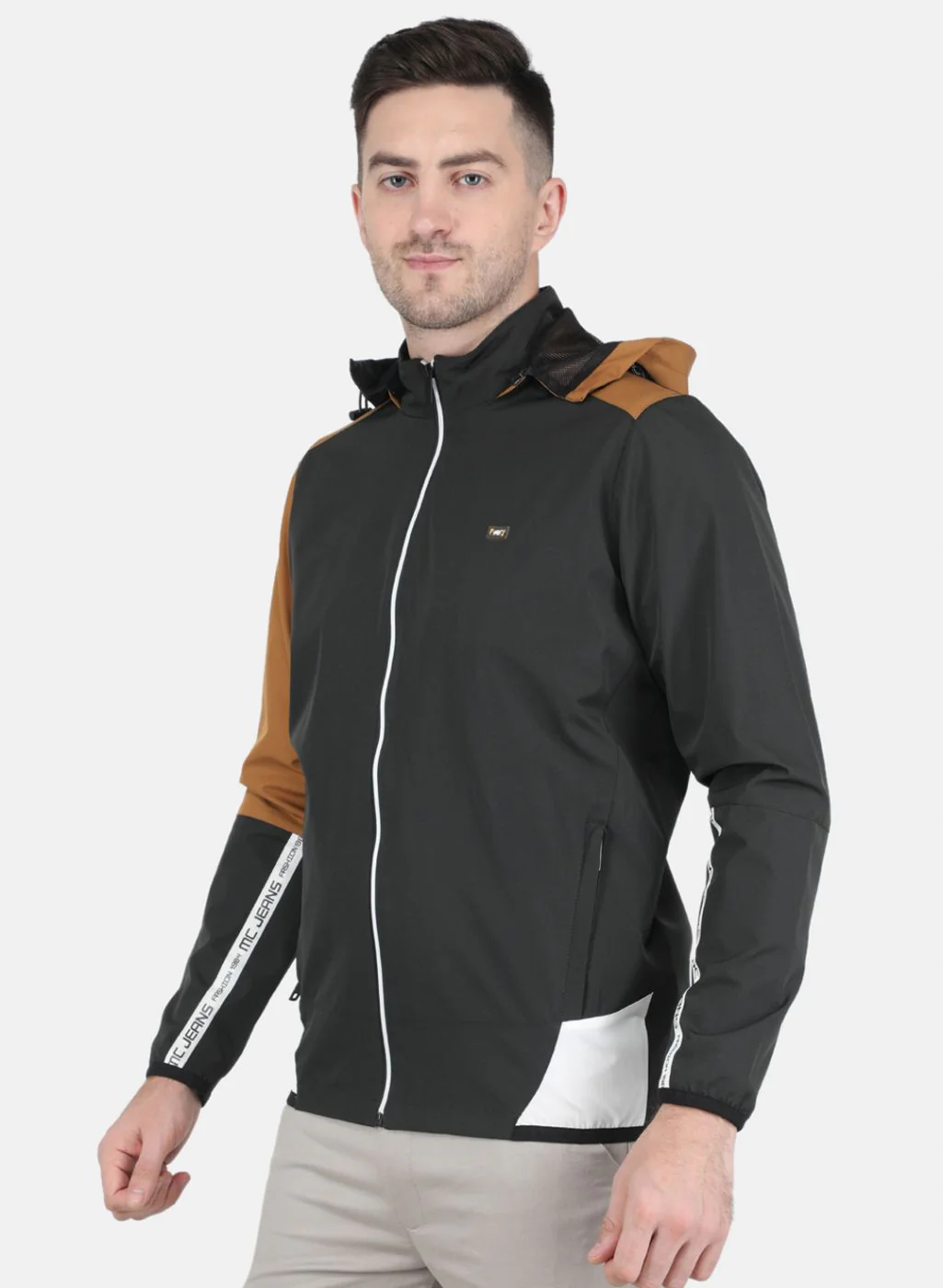 Men Olive Solid Jacket - Image 2