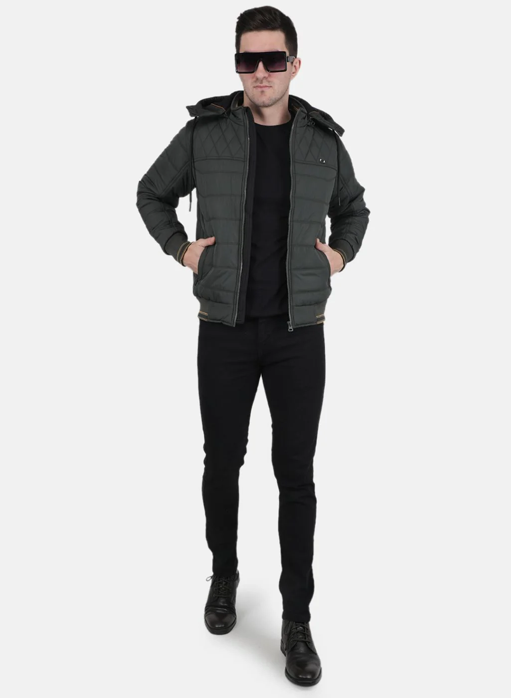 Men Olive Solid Jacket - Image 4
