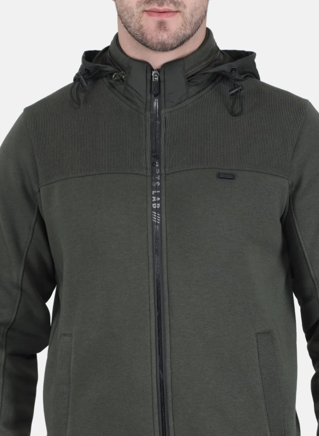 Men Olive Solid Sweatshirt - Image 5