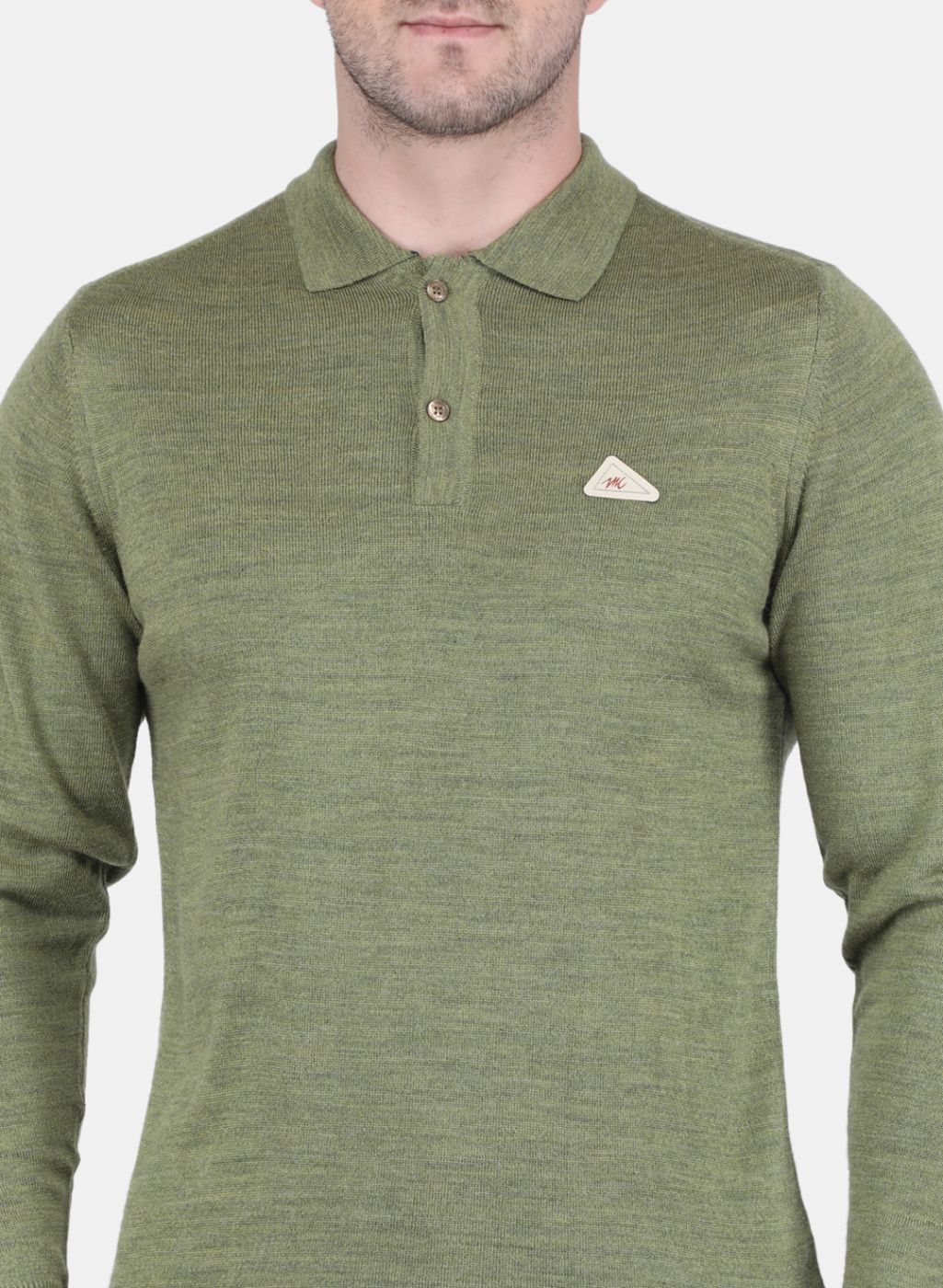 Men Olive Solid T-Shirt - Image 5