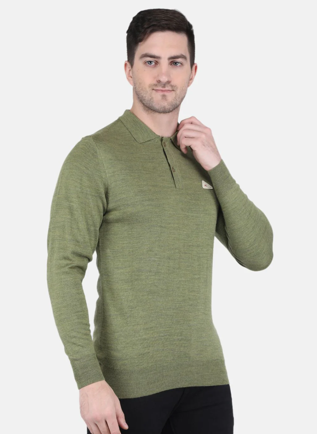 Men Olive Solid T-Shirt - Image 6