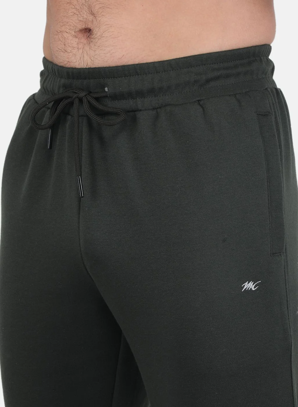 Men Olive Solid Tracksuit - Image 6