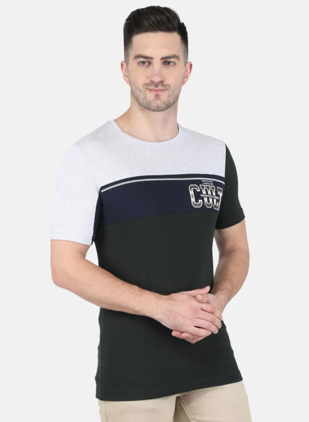 Men Olive Stripe T-Shirt - Image 6