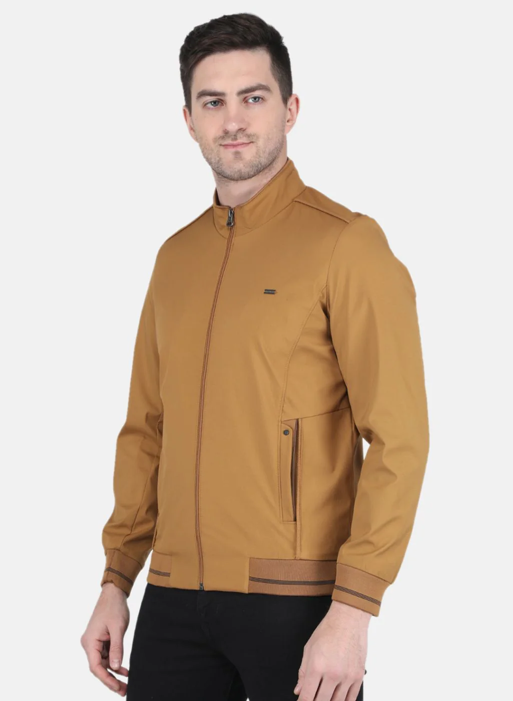 Men Orange Printed Jacket - Image 2