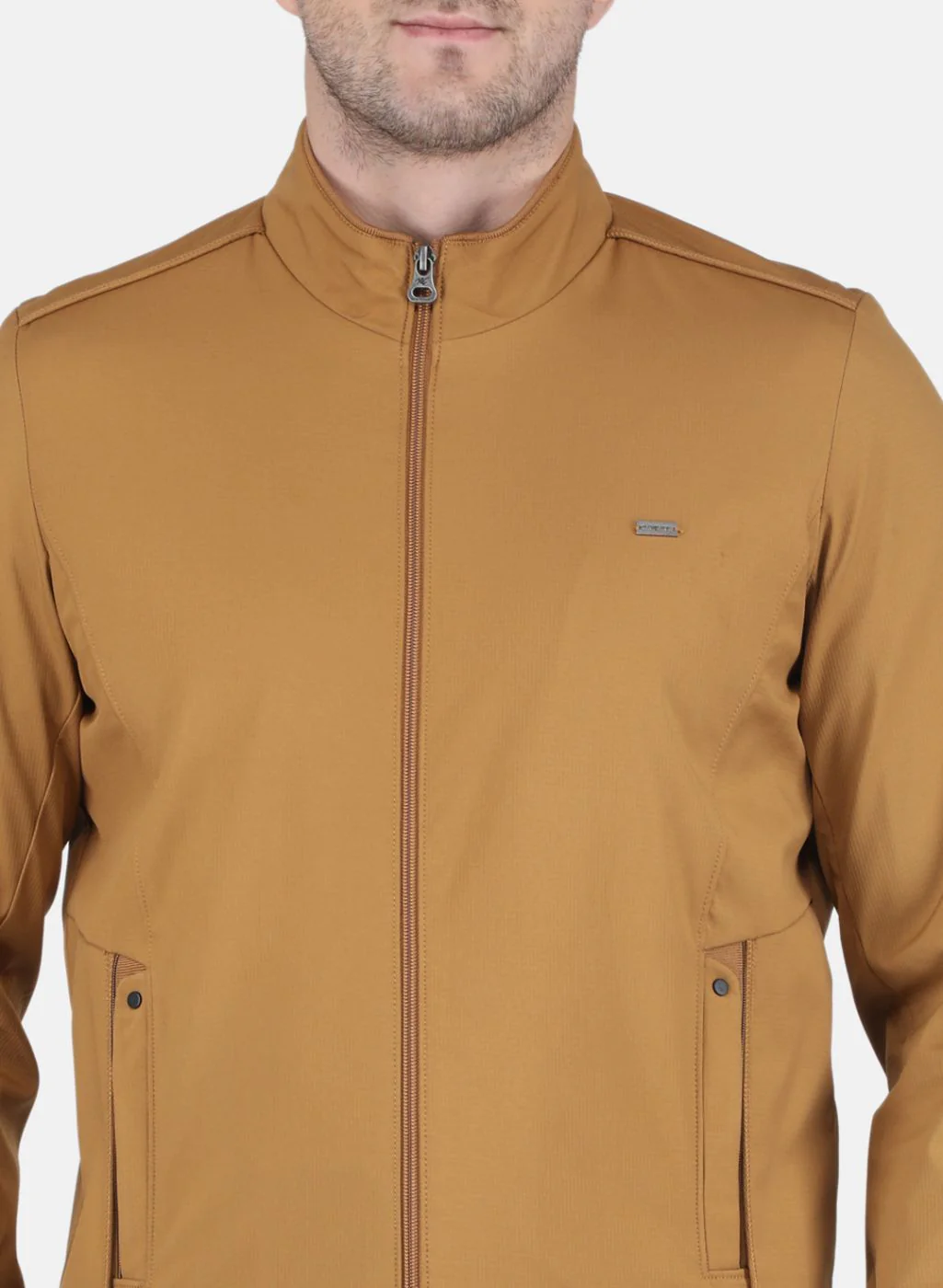 Men Orange Printed Jacket - Image 5