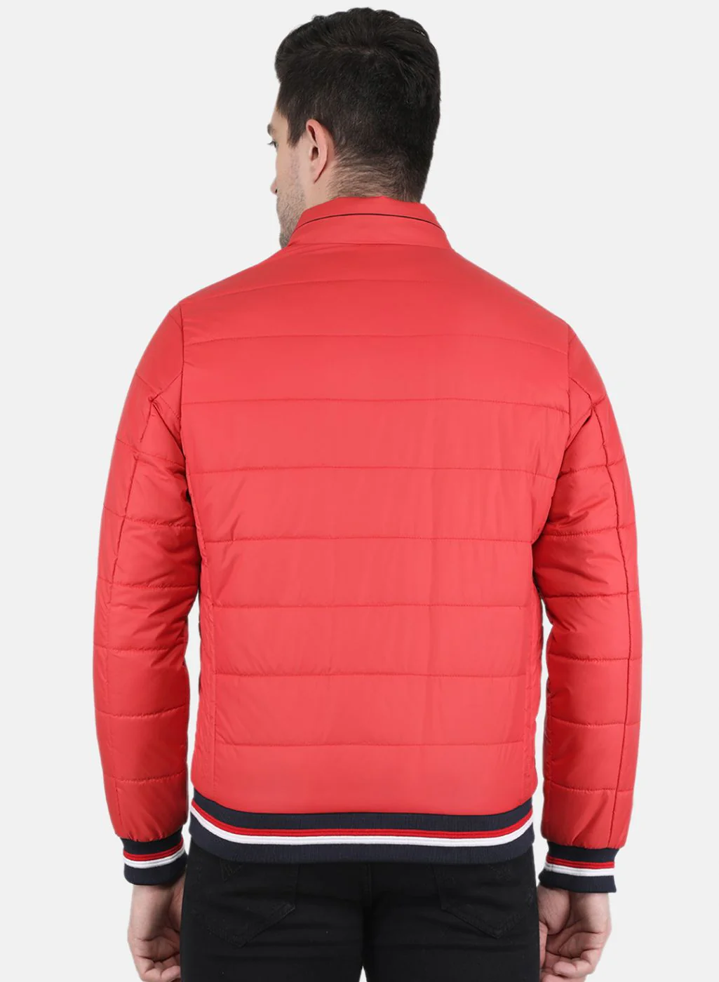 Men Orange Solid Jacket - Image 3