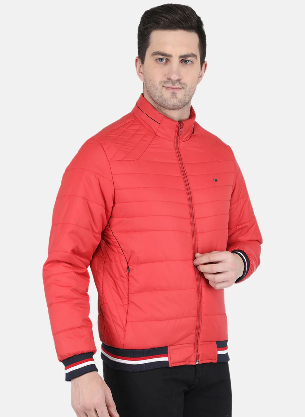 Men Orange Solid Jacket - Image 6
