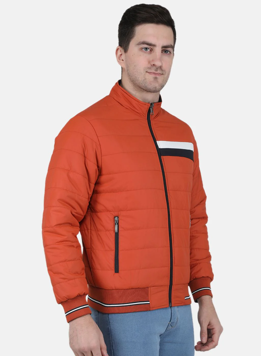 Men Orange Solid Jacket - Image 6