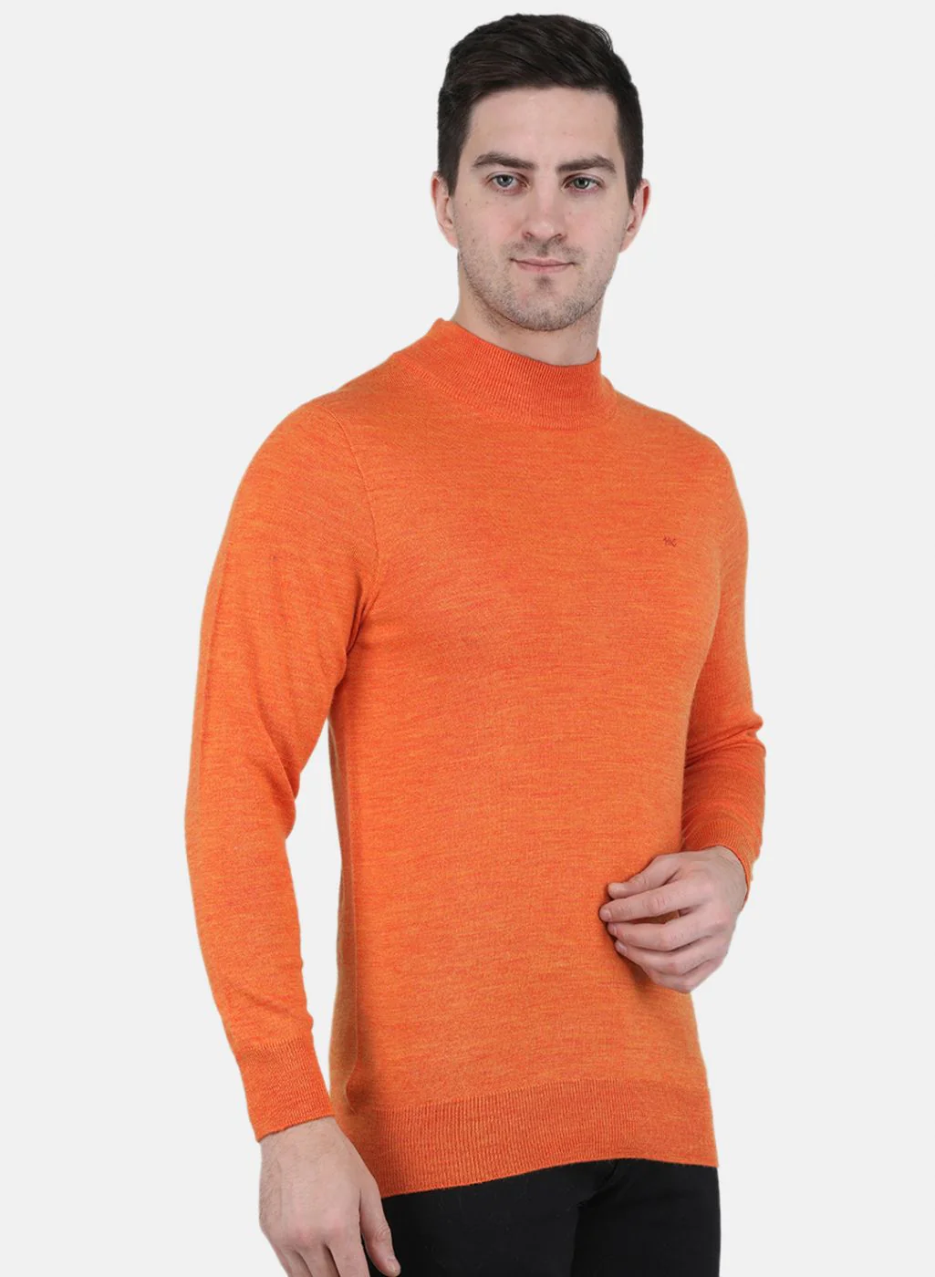 Men Orange Solid Pullover - Image 6