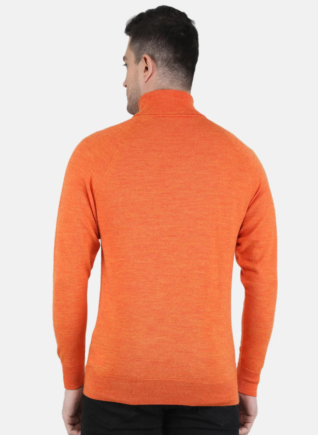 Men Orange Solid Pullover - Image 3
