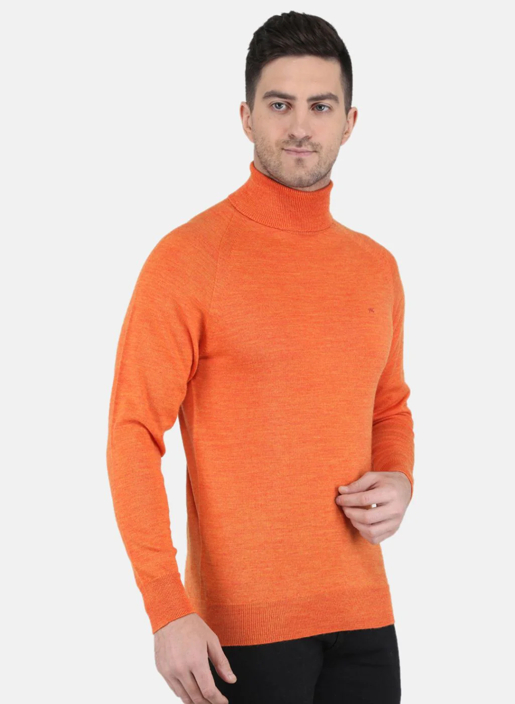 Men Orange Solid Pullover - Image 6