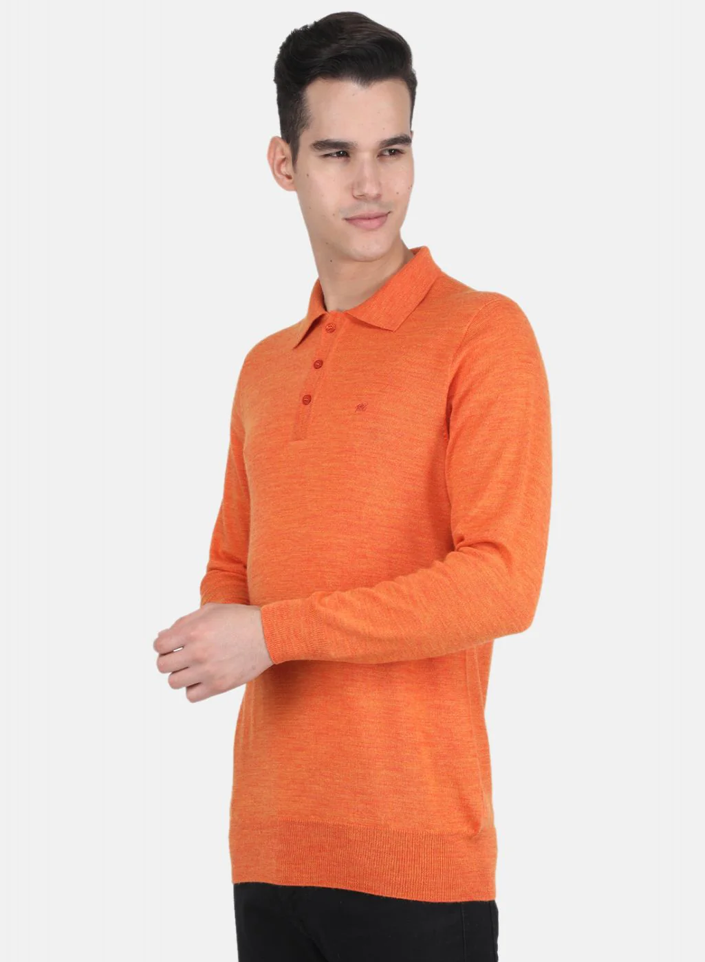 Men Orange Solid T-Shirt - Image 2