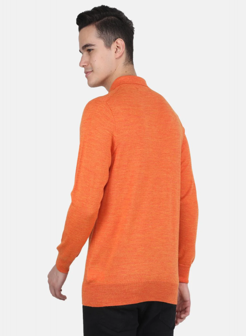 Men Orange Solid T-Shirt - Image 3