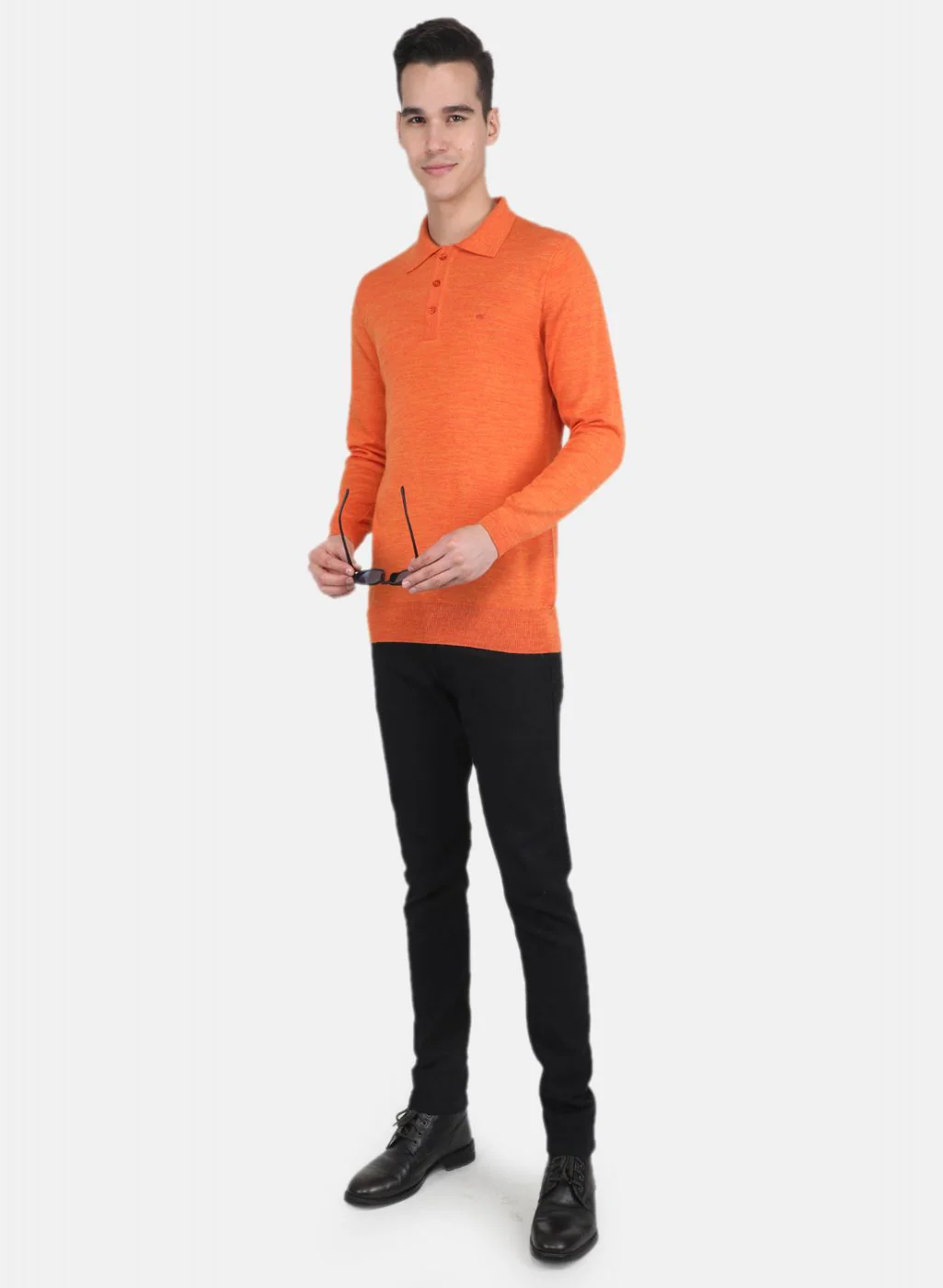 Men Orange Solid T-Shirt - Image 4
