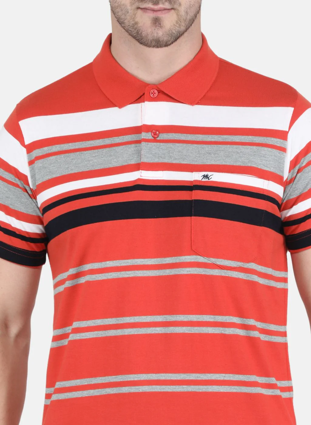 Men Orange Stripe T-Shirt - Image 5