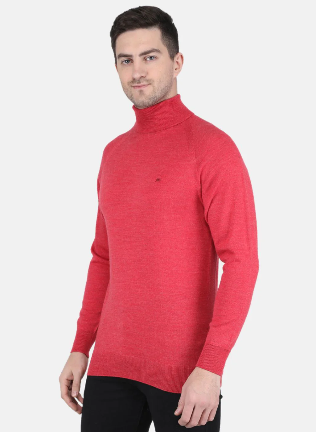 Men Pink Solid Pullover - Image 3