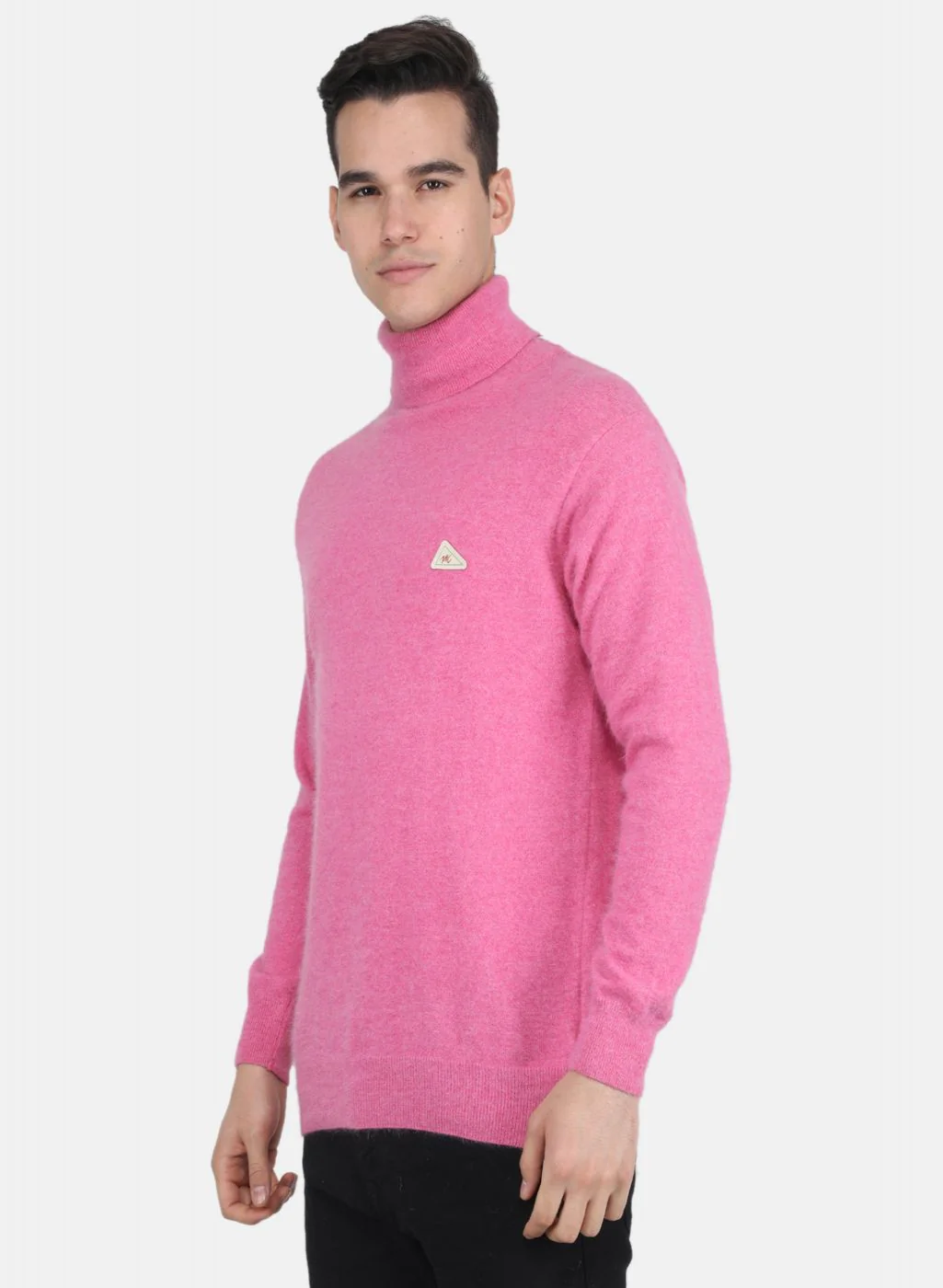 Men Pink Solid Pullover - Image 2