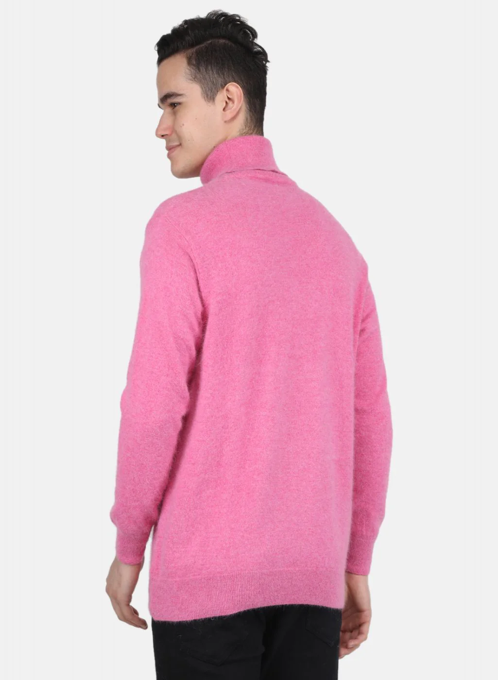 Men Pink Solid Pullover - Image 3