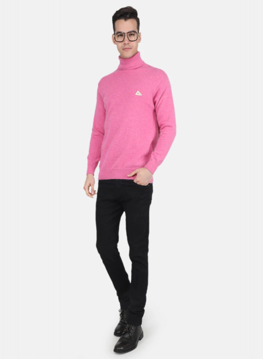 Men Pink Solid Pullover - Image 4