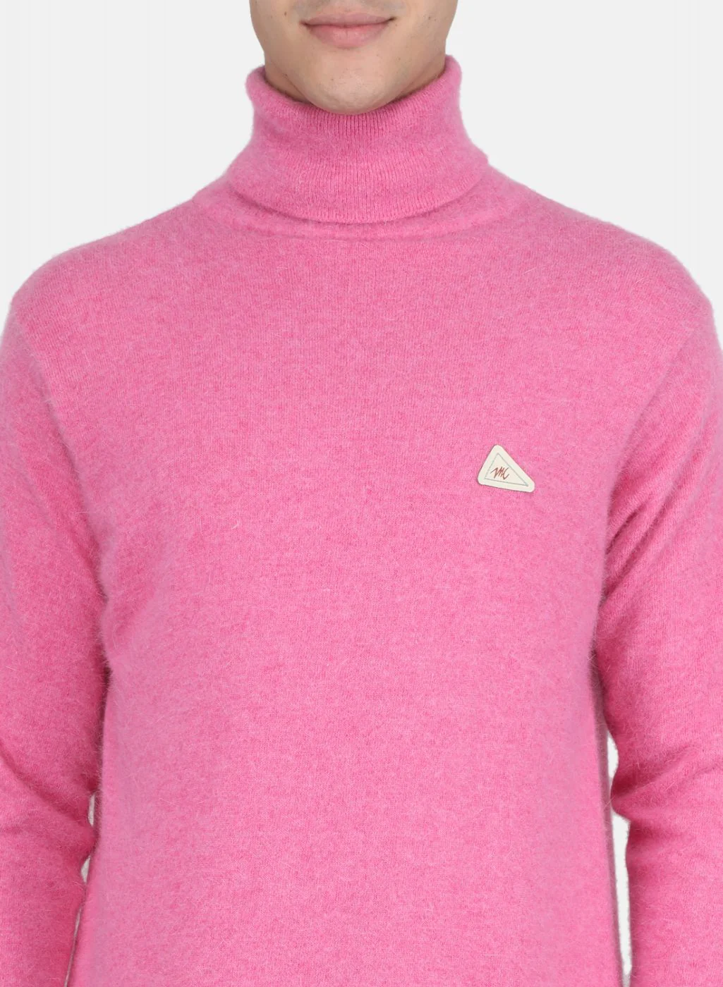 Men Pink Solid Pullover - Image 5