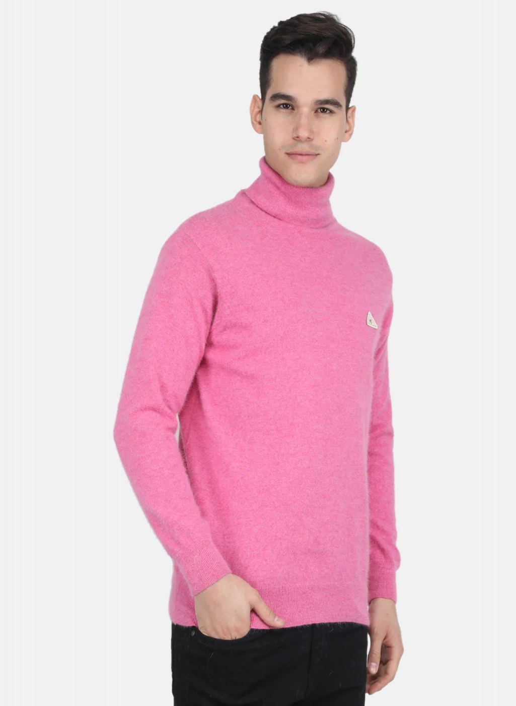 Men Pink Solid Pullover - Image 6