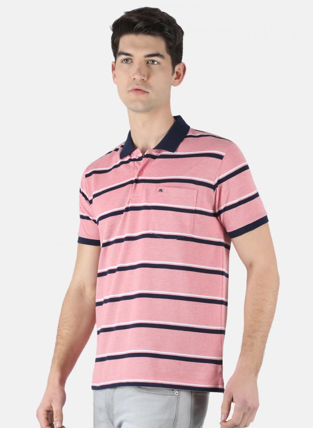 Men Pink Stripe T-Shirt